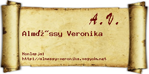 Almássy Veronika névjegykártya